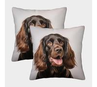 MEFESE Epagneul Cocker Housse De Coussin Ensemble De 2 Chien de Chasse Taie d'oreiller Décoratif Canapé Confort Et Douceur Garantis Housses De Coussin pour Jardin 50x50cm