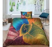 MEFESE Feuillage coloré Qualité Couvre Lit Personnes Couverture Courtepointe,Boutis Couvre-lit Matelassé en Microfibre,Dessus De Lits Et Couvre Lits De Luxe en 2 Pièces Single（135x200cm）