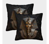 MEFESE Pharaon Housse De Coussin Ensemble De 2 Culture égyptienne Taie d'oreiller Décoratif Canapé Confort Et Douceur Garantis Taies d'oreiller pour Chambre À Coucher 45x45cm