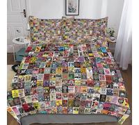MEFESE Rock First Housse De Couette 3D Motif Imprimé Qualité Supérieure Punk Rock Music Parure De Lit Personnes en Microfibre avec Fermeture Éclai avec Entretien Facile 3 Pièces King（220x240cm）