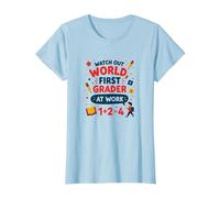 Méfiez-Vous de la première année Mondiale au Travail T-Shirt, Femme, Bleu Céleste, L