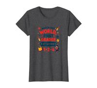 Méfiez-Vous de la première année Mondiale au Travail T-Shirt, Femme, Chiné Foncé, XL