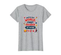 Méfiez-Vous de la première année Mondiale au Travail T-Shirt, Femme, Gris Chiné, XS