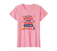 Méfiez-Vous de la première année Mondiale au Travail T-Shirt, Femme, Rose, XXL