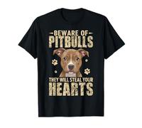 Méfiez-Vous des Chiens Pitbull, Ils volent des cœurs pour la Saint-Valentin, Maman, Papa T-Shirt