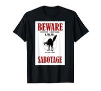 Méfiez-vous du sabotage IWW Screeching Cat Woblies HD Remastered T-Shirt