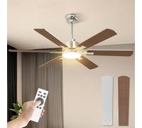 Mefine 132 cm Ventilateur Plafond avec Lumiere Silencieux, Grand Ventilateur de Plafond avec Lumière et Télécommande, Moteur DC Réversible pour Chambre Salon Terrasse