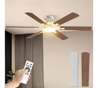 Mefine 132cm Ventilateur Plafond avec Lumiere Silencieux, Grand Ventilateur de Plafond avec Télécommande et Moteur DC Réversible pour Chambre Salon Terrasse