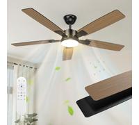 Mefine Grand 132cm Ventilateur de Plafond avec Lumière, Pales Double Face