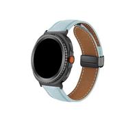 Mefloar Bracelet de montre en cuir Compatible avec Samsung Galaxy Watch 8 44mm 40mm/8Classic 46mm/Ultra 47mm 2025(Black sky blue,For Galaxy 8 40mm 44mm)