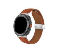 Mefloar Bracelet de montre en cuir Compatible avec Samsung Galaxy Watch 8 44mm 40mm/8Classic 46mm/Ultra 47mm 2025(Silver brown,For Galaxy 8 40mm 44mm)
