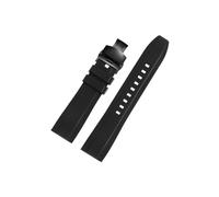 Mefloar Bracelet de montre en Silicone souple for hommes, 22mm, Compatible avec Tissot 1853 T125.617A, Bracelet de montre en caoutchouc, Bracelet de chevalier noir(Black-black Folding)