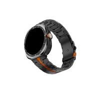 Mefloar Bracelet de montre en titane adapté for Compatible avec Samsung Galaxy Watch Ultra 47mm, bracelet de luxe en métal sans espaces(Black orange)