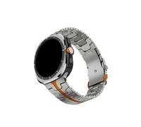 Mefloar Bracelet de montre en titane adapté for Compatible avec Samsung Galaxy Watch Ultra 47mm, bracelet de luxe en métal sans espaces(Titanium orange)