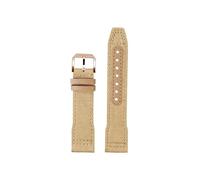 Mefloar Bracelet de montre nylon Compatible avec IWC Pilot Mark 18 Spitfire fighter jet Portugal IW377714 327004 377709 388101(Khaki Rose Gold,21mm)