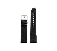 Mefloar Bracelet de montre nylon Compatible avec IWC Pilot Mark 18 Spitfire fighter jet Portugal IW377714 327004 377709 388101(Black Rose gold,22mm)