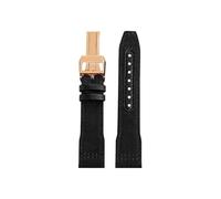 Mefloar Bracelet de montre nylon Compatible avec IWC Pilot Mark 18 Spitfire fighter jet Portugal IW377714 327004 377709 388101(A-Black Rose gold,20mm)