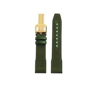 Mefloar Bracelet de montre nylon Compatible avec IWC Pilot Mark 18 Spitfire fighter jet Portugal IW377714 327004 377709 388101(A-Army Green Gold,21mm)