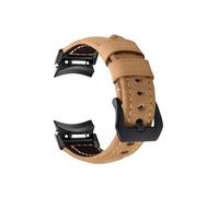 Mefloar Bracelet en cuir adapté for Compatible avec Samsung Galaxy Watch 7 6 5 4 40mm 44mm /4 Classic 46mm 42mm /6classic 43mm 47mm /5Pro 45mm, accessoires(Khaki Black,For Galaxy Watch 4 40mm)