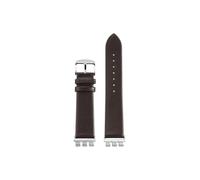 Mefloar Bracelet fin en cuir de vachette avec adaptateur en acier inoxydable de 21mm Compatible avec Swatch YVS420/454/451/400(Brown-steel pin buckle)