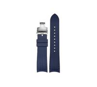 Mefloar Compatible avec IWC Pilot IW377714 IW388114 IW377717 IW377710 Petit Prince Mark 17 18 Bracelet de montre silicone20/22mm(Blue-steel Folding buckle,20mm)