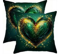 Mefooge du Printemps Housse Coussin 35x35cm Vintage Decoratif Housse Coussin,Velours Taie Oreiller Vert Double Face Impermé,Lot de 2 avec Fermeture éclair Invisible,pour Salon Chambre Decor-D759