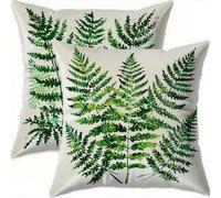 Mefooge du Printemps Housse Coussin 45x45cm Vintage Decoratif Housse Coussin,Velours Taie Oreiller Vert Double Face Impermé,Lot de 2 avec Fermeture éclair Invisible,pour Salon Chambre Decor-D768