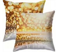 Mefooge du Printemps Housse Coussin 55x55cm Vintage Decoratif Housse Coussin,Velours Taie Oreiller Doré Double Face Impermé,Lot de 2 avec Fermeture éclair Invisible,pour Salon Chambre Decor-D761