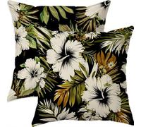 Mefooge du Printemps Housse Coussin 70x70cm Vintage Decoratif Housse Coussin,Lin Taie Oreiller Vert Olivier Double Face Impermé,Lot de 2 avec Fermeture éclair Invisible,pour Salon Chambre Decor-D732