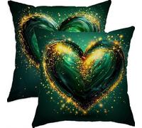 Mefooge du Printemps Housse Coussin 70x70cm Vintage Decoratif Housse Coussin,Lin Taie Oreiller Vert Double Face Impermé,Lot de 2 avec Fermeture éclair Invisible,pour Salon Chambre Decor-D759