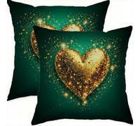 Mefooge du Printemps Housse Coussin 75x75cm Vintage Decoratif Housse Coussin,Velours Taie Oreiller Vert Double Face Impermé,Lot de 2 avec Fermeture éclair Invisible,pour Salon Chambre Decor-D765