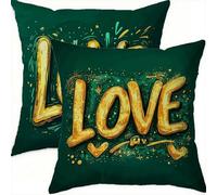 Mefooge du Printemps Housse Coussin 80x80cm Vintage Decoratif Housse Coussin,Velours Taie Oreiller Vert Double Face Impermé,Lot de 2 avec Fermeture éclair Invisible,pour Salon Chambre Decor-D758