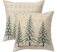 Mefooge Hiver Housse Coussin 60x60cm Decoratif Housse Coussin Noël,Lin Taies d'oreillers Lot de 2,Gris Taie Oreiller Double Face Impermé avec Fermeture éclair Invisible pour Salon Chambre Decor H380