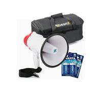 VONYX MEG020 Kit Mégaphone Compact 20 Watts - avec Mégaphone Porte-Voix Sac de Transport BeamZ AC-120, 4 Piles Type D 1,5V, Plug and Play, Idéal pour Les Déplacements en Manifestations ou Matchs