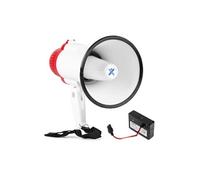 VONYX MEG025 Pack Mégaphone Compact 25W - avec 1x Batterie Rechargeable MRB04, Portée Jusqu’à 800m, Bluetooth & Lecteur MP3, Idéal pour Manifestations et Matchs Sportifs