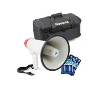 VONYX MEG040 Kit Mégaphone Transportable 40W - avec Mégaphone Porte-Voix Sac de Transport BeamZ AC-120, 6 Piles Type D 1,5V, Plug and Play, Idéal pour Les Déplacements en Manifestations ou Matchs