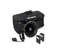VONYX MEG075 Pack Mégaphone 75W - avec 2X Batteries Rechargeables MRB12 et Sac de Transport, Portée 1,3 km, Micro Main, Bluetooth, Lecteur MP3, Idéal pour Manifestations et Matchs Sportifs