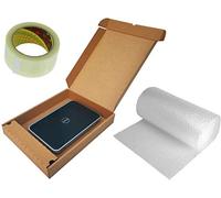MEG4TEC Boîte d'expédition et chargeur pour ordinateur portable - Carton solide 51 x 38 x 7 cm + film à bulles de 3 m + ruban adhésif d'emballage