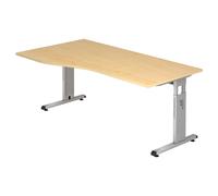 MEGA 18 S | Bureau 180 x 100 réglable en hauteur Érable/Argent