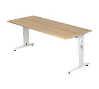 MEGA 19 W - 180 x 80 réglable en hauteur Chêne/Blanc