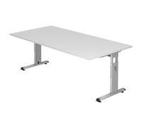 MEGA 2E S | Bureau - 200 x 100 réglable en hauteur Blanc/Argent