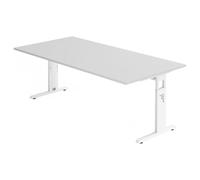 MEGA 2E W | Bureau - 200 x 100 réglable en hauteur Gris/Blanc
