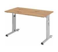 MEGA 612 S | Bureau - réglable en hauteur 120 x 67 Chêne Cendré/Argent