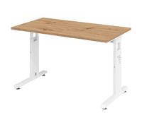 MEGA 612 W | Bureau 120 x 67 réglable en hauteur Chêne Cendré/Blanc