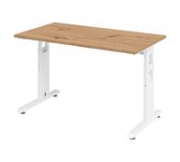 MEGA 612 W | Bureau - réglable en hauteur 120 x 67 Chêne Cendré/Blanc