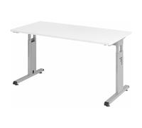 MEGA 614 S | Bureau - réglable en hauteur 140 x 67 Blanc/Argent