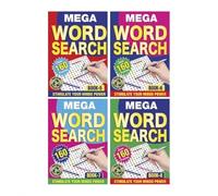 Mega A5 Word Search Puzzle Book Assorti Edition 2 Livre d'activités Format voyage Grand format Mots Find Collection 4 types de puzzle
