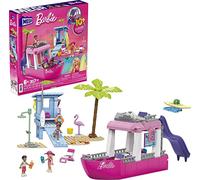 Mega Barbie Bateau De Rêve Malibu À Construire avec 317 Blocs, Dont 3 Mini-Poupées À Assembler, 2 Animaux, Et Accessoires De Mode Et De Plage, Jouet Enfant, Dès 6 Ans, HPN79