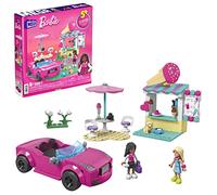 Mega Barbie Décapotable Rose Et Stand De Glaces avec 225 Blocs, Dont 2 Mini-Poupées À Assembler, 1 Petit Chien, Et Accessoires Alimentaires Et De Mode, Jouet Enfant, Dès 6 Ans, HPN78