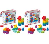 Mega Bloks, Blocs De Construction, Grand Sac De Construction Bleu, Couleurs Classiques, 60 Blocs De Construction Empilables, Jouet Enfant, Jouet pour Enfant de 1 Ans et Plus, DCH55 (Lot de 2)